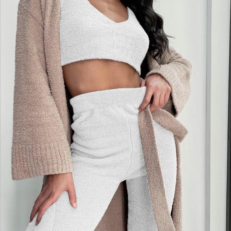 Dames Pyjama Set – Crop Top & Shorts, 3-delig