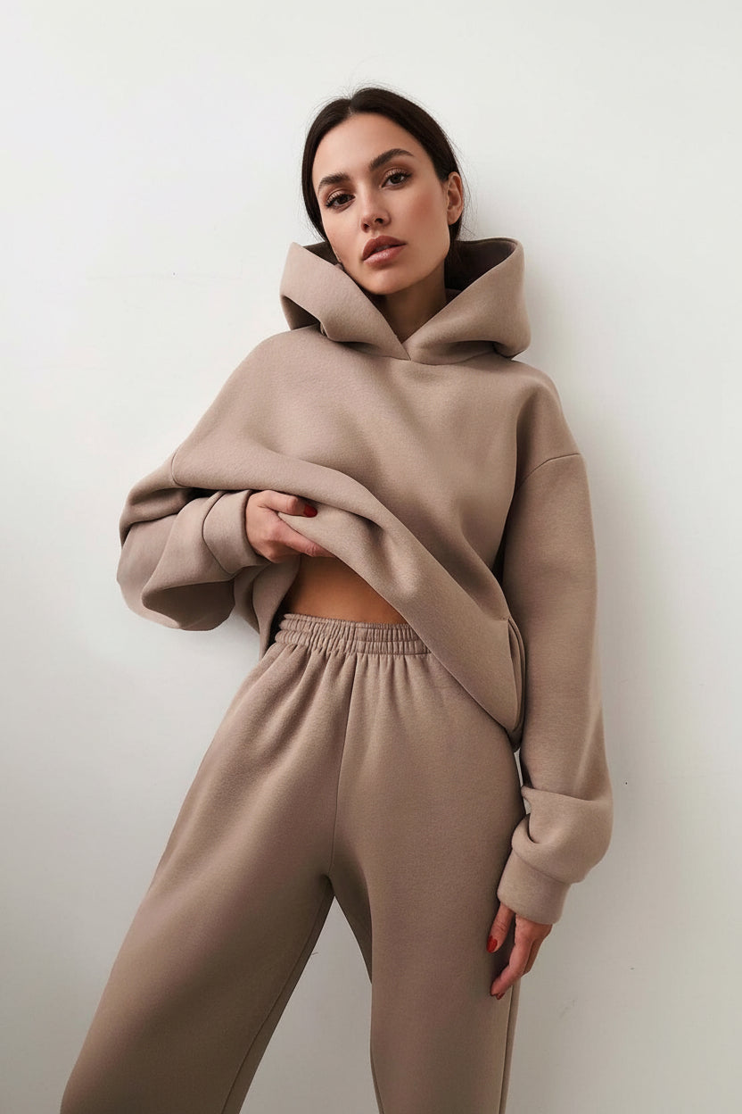 Dames casual hoodie tweedelig pak
