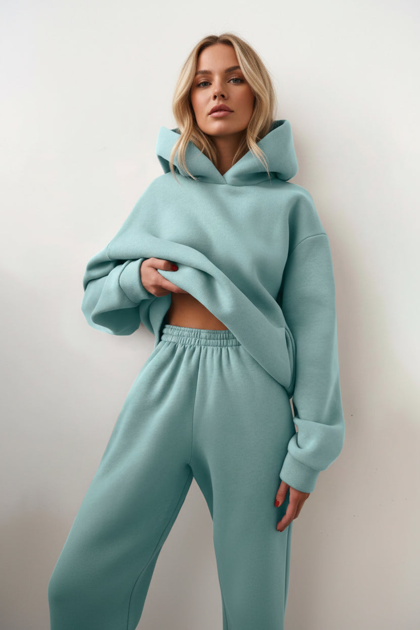 Dames casual hoodie tweedelig pak