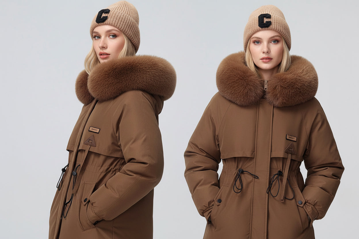 Warme damesjas in Koreaanse stijl