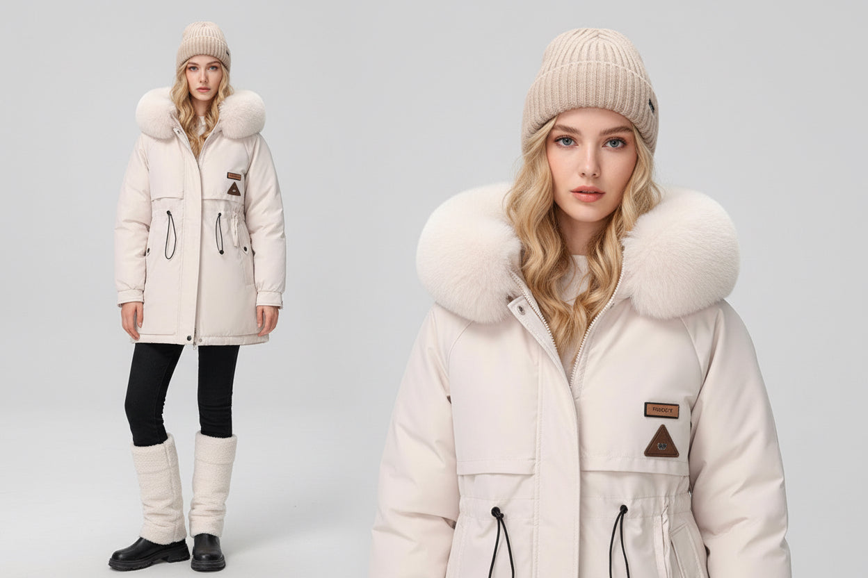 Warme damesjas in Koreaanse stijl