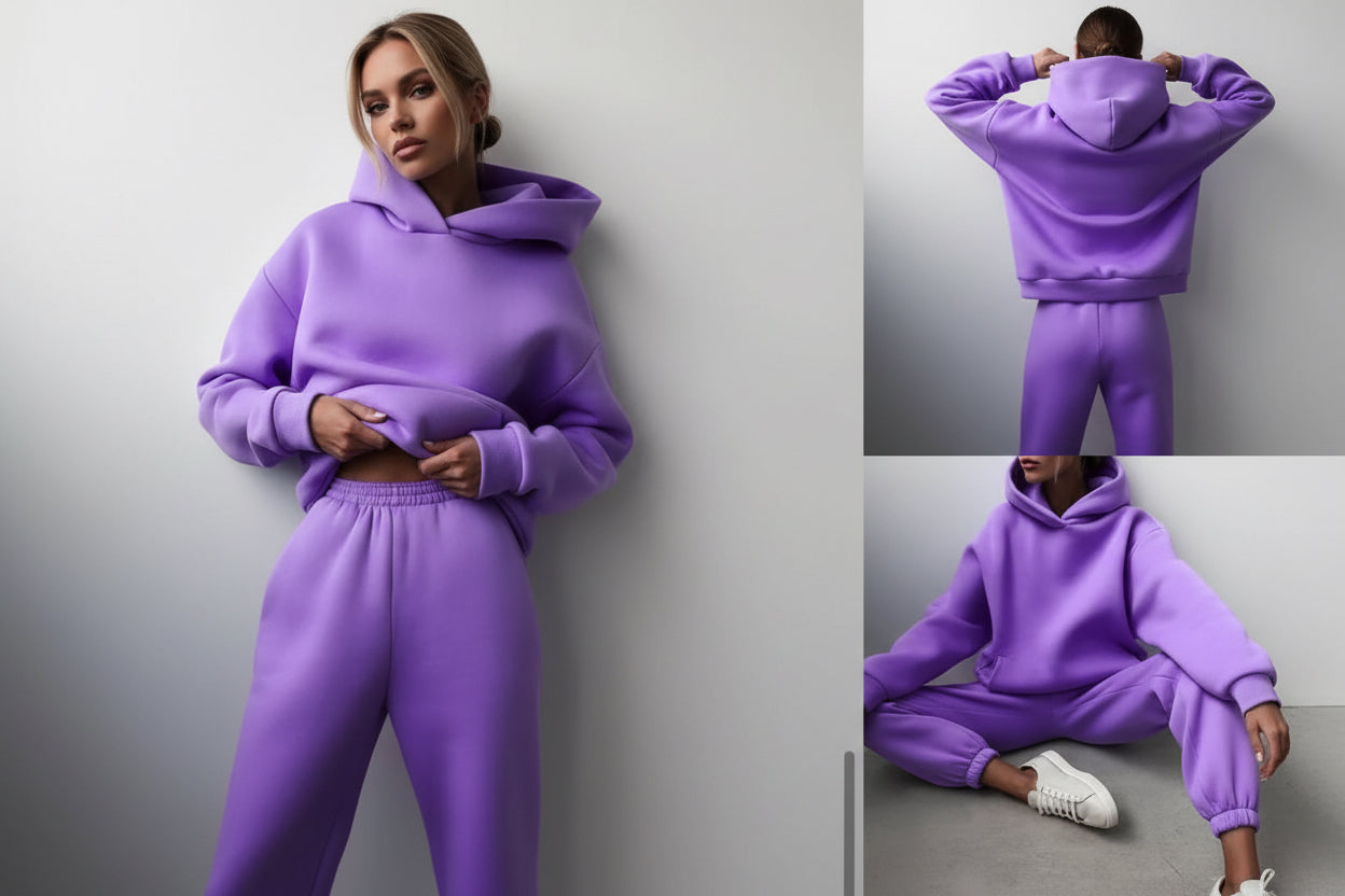 Dames casual hoodie tweedelig pak