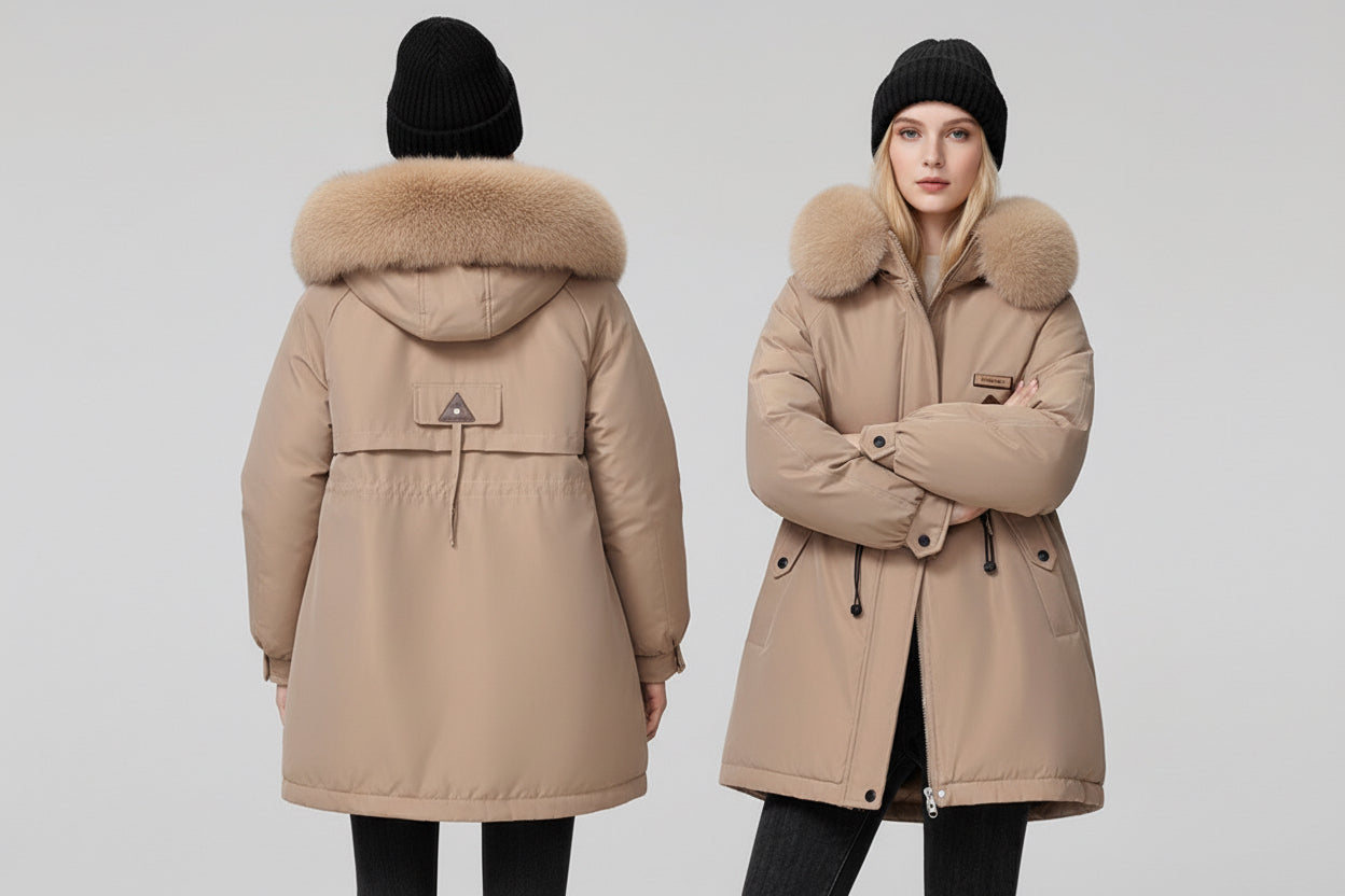 Warme damesjas in Koreaanse stijl