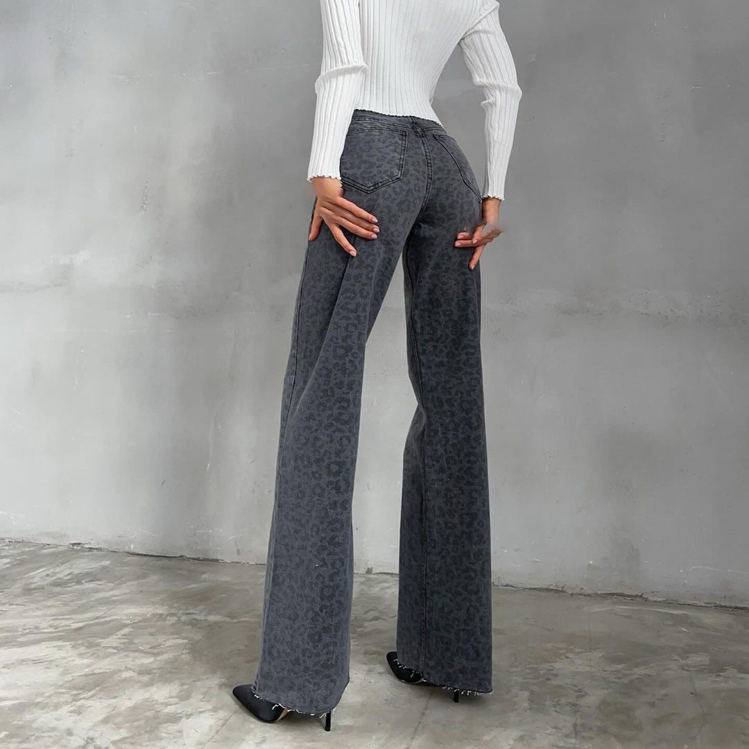 Luipaardprint smalle jeans voor vrouwen